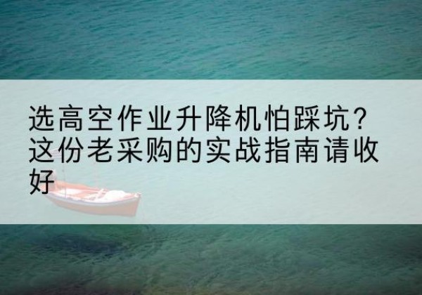 云冈高空作业升降机厂家推荐-选高空作业升降机怕踩坑？这份老采购的实战指南请收好